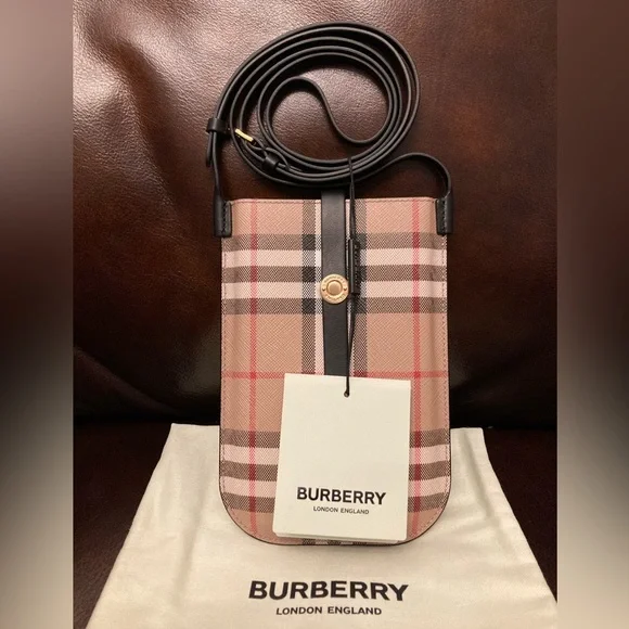 BNWT BURBERRY Vintage Check Anne Phone Case with Strap - Picture 2 of 12
